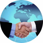 Handclasp represents excellent services for cooperation